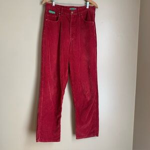 Empyre Pants Women Red Tori 90s Corduroy Skate Jeans Retro Y2K Baggy Large